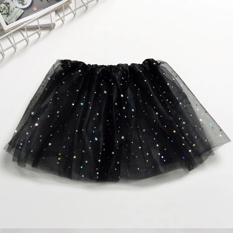 New Lace Yarn Girls Shining Star Dance TUTU Gonna Princess Gonne gonfie bambini Xmas Party Dress i Formato libero