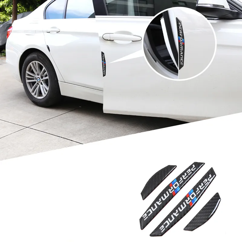 4PCS 자동차 도어 프로텍터 탄소 섬유 도어 사이드 스티커 자동차 안티 충돌 스트립 스티커 BMW E90 E46 F30 F10 X1 X3 X5 X6 GT Z4 F15 F16