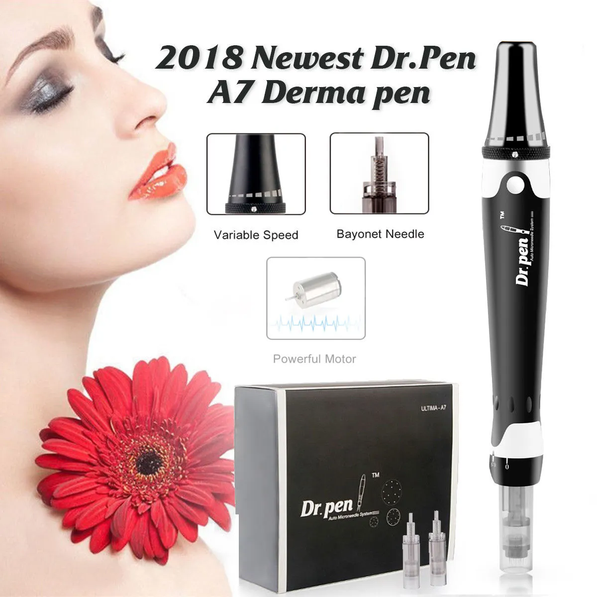 New Arrival !!! Dr Derma Derma Pen Auto Stamp Ultima A7 Micalonedle Cartridge Pielęgnacja Skóry Piękno Anti Acne Acne Makeup MTS PMU