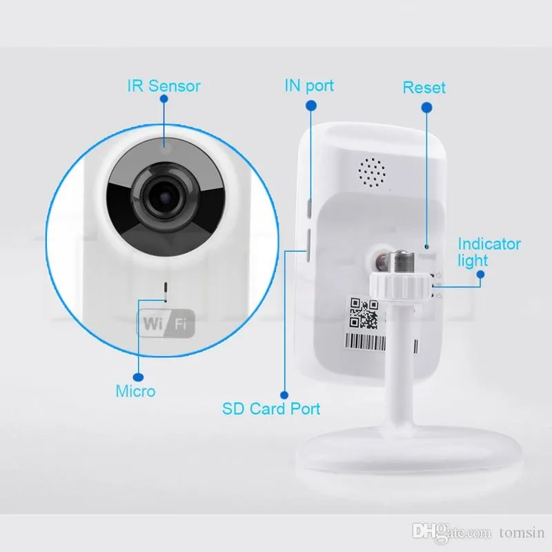 V380 mini WiFi IP -kamera trådlöst 720p HD Smart Camera Fashion Baby Monitor med detaljhandelspaket5020320