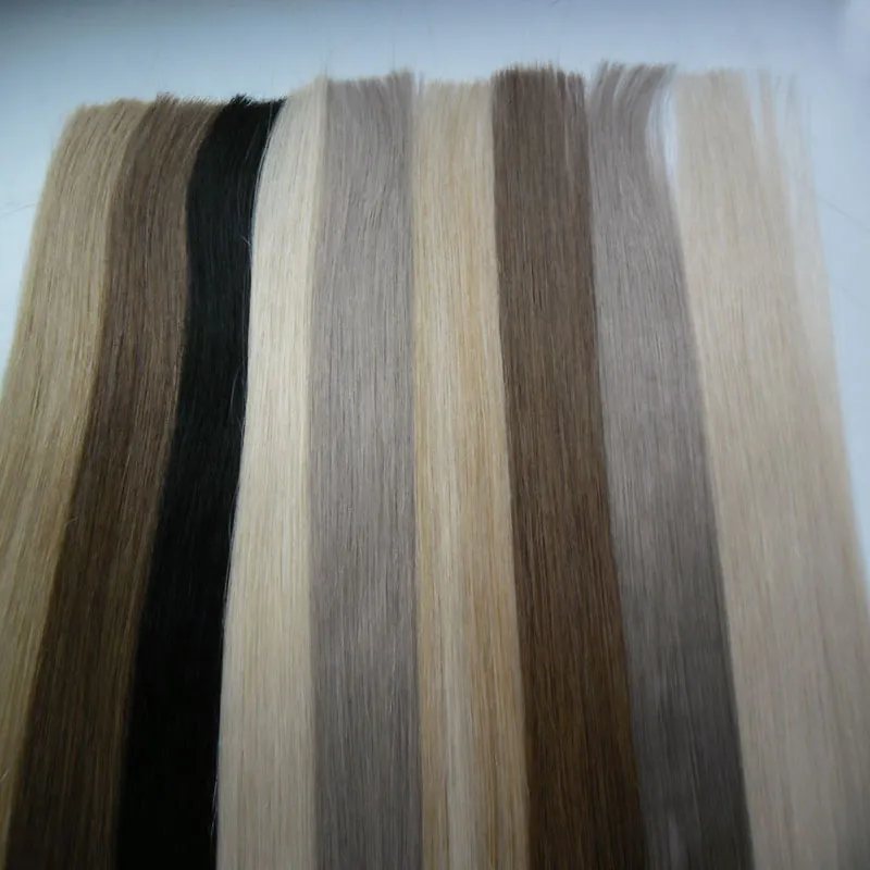 Tape In Human Hair Extensions 100g Tape Human Hair Extension Straight Brazilian PU Skin Weft Hair1076355