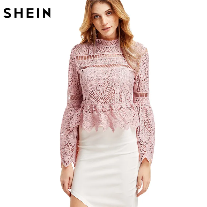 Chemisier Chic Shein Chemise Longue Femme Shein Chemisier Dentelle