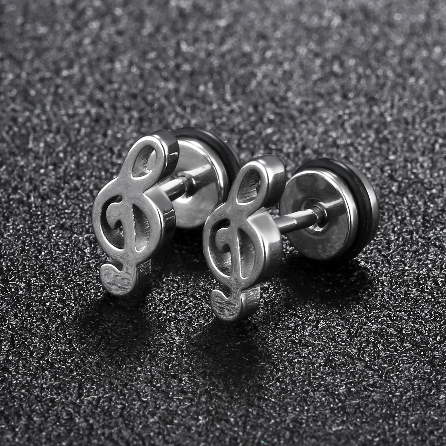 Skruvmusikanteckningar örhängen i rostfritt stål diskant klyvar örhängen födelsedag gåva examen gåva minimalistiska örhängen