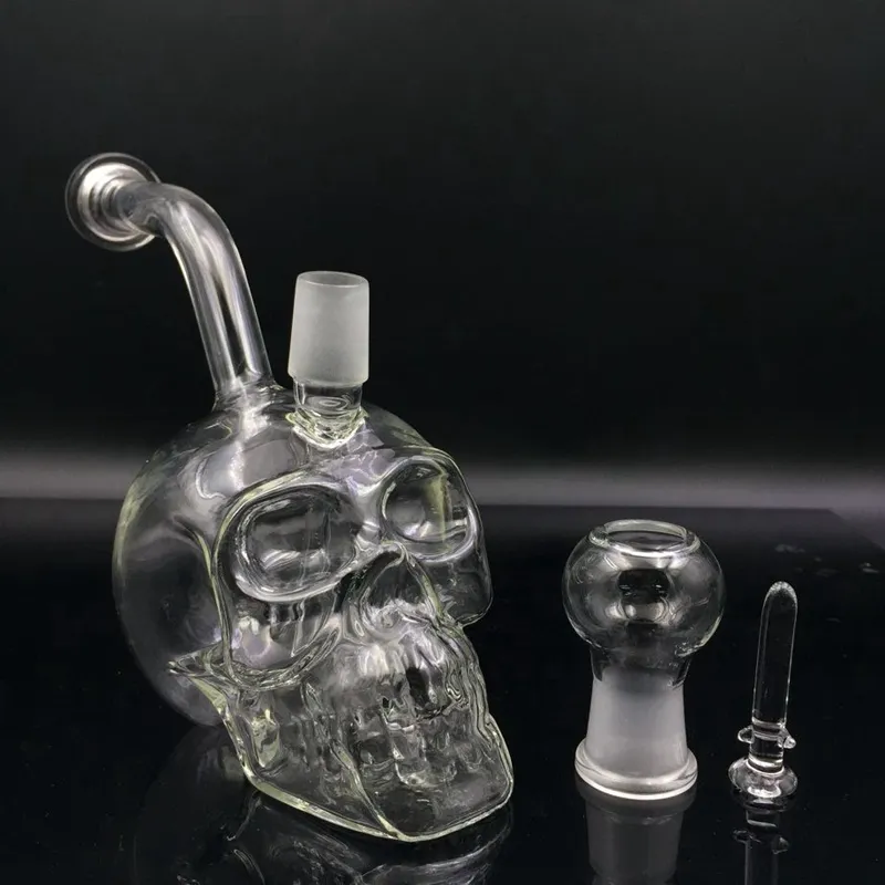 Dropshipping Black Skull Glass Bong With 18mm Female Bowl Fashionable