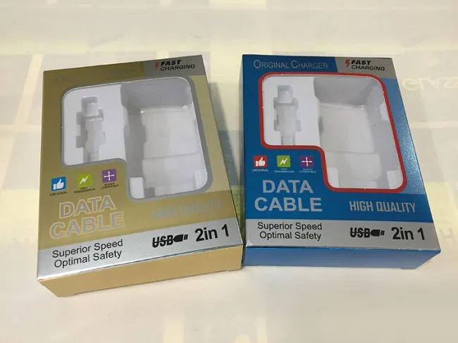 USB Travel Wall Charger Kabelpapper Retail Paket Förpackning Boxar PVC Plast för iPhone X 8 7 Plus Samsung S8 Plus OEM