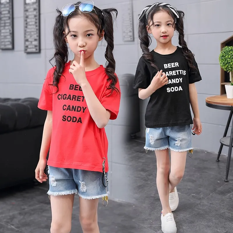 2018 Baby Girls Clothes Infant Kids T-Shirt Tops Short Sleeve Cotton Letter Shirt Children Girls Soft Vest Summer Clothes One Pcs For 3-16T