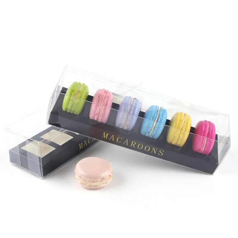 Piekarnia Pakunek Kawałek Kraft Karton Box Wedding Favor Party Prezent Craft Macaron Cake Pudełka Pudełka z jasnym oknem PCV QW7317