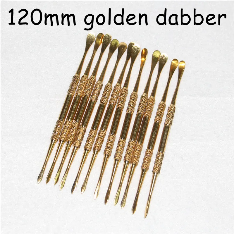 Wax Dabber Tools Wax Containers Clean Tool Stainless Steel Gold Metal 120mm Dab Tool Jars Dab Wax Container Tools Dry Herb