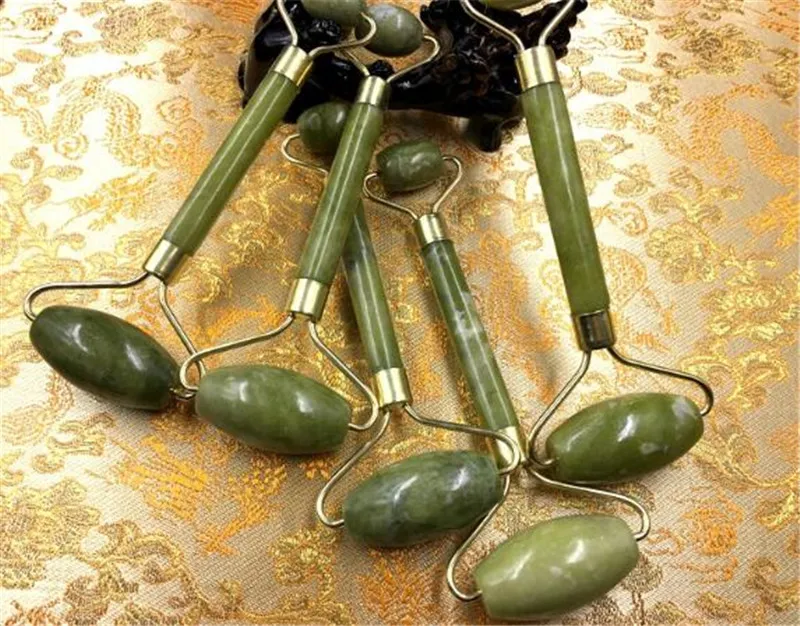 New Natural jade facial massage anti wrinkle thin face beauty stick face wheel massage eye massage stick DHL 