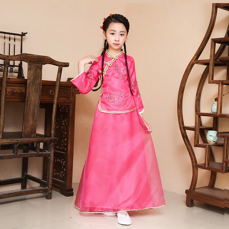 Amazon.com: Cosplay Life Childrens Chinese New Year Dress Short Sleeve  Cheongsam Hanfu Dress Cute Costume for Girls (Pink, 90) : Clothing, Shoes &  Jewelry