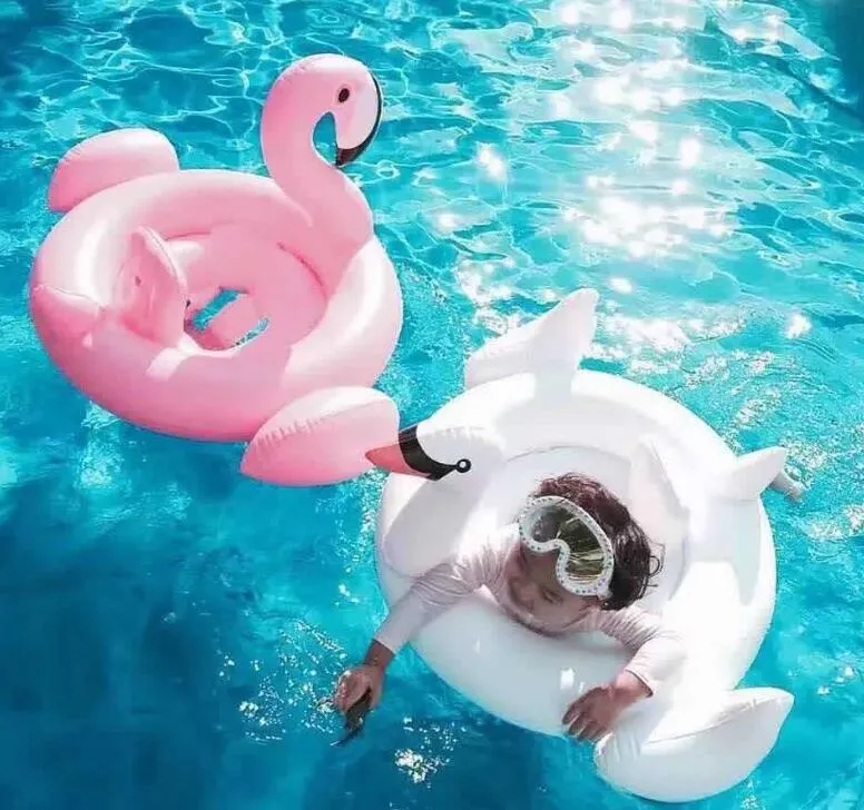 Anel de natação Flamingo Assento Flutuador Inflável inflável do bebê Piscina Infantil Brinquedos de Praia Crianças Nadar Círculo nadar Piscina bóias cisne Brinquedos