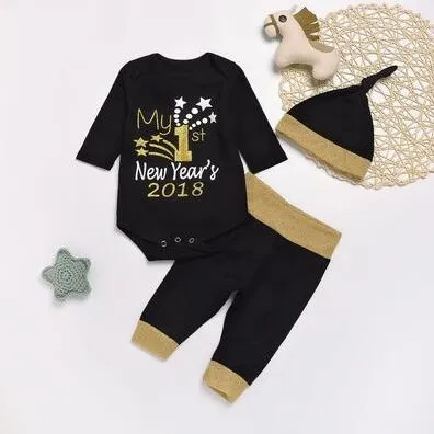 21 stili NOVITÀ Neonate Neonate Christmas hollowen Outfit Kids Boy Girls 3 pezzi set T shirt + Pant + Hat Baby kids Set di abbigliamento BY0142