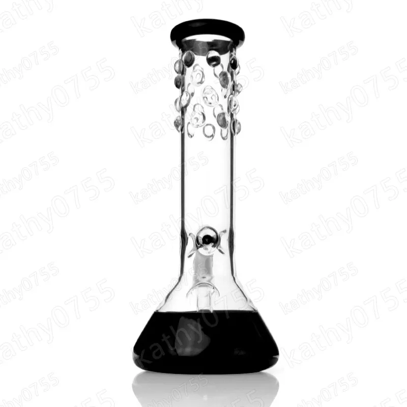 tuyau d'eau de gobelet en verre épais noir 11,8 pouces en verre Bongs Avec 18.8mm Femme Joint