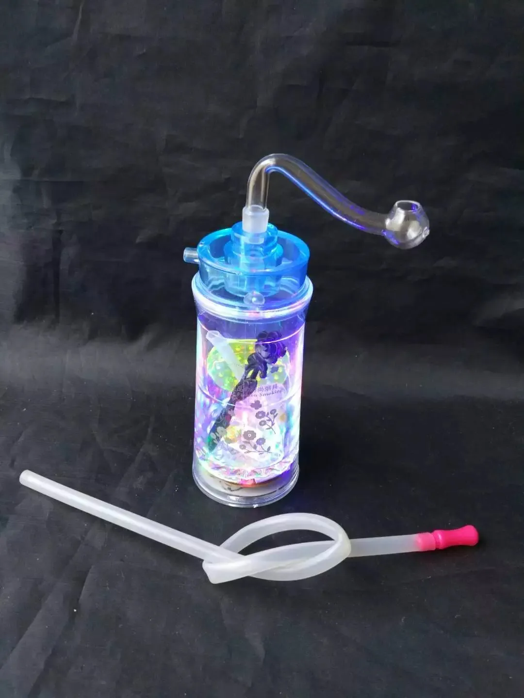 Lampe à alcool imprimée en acrylique, narguilé, vente en gros, bongs en verre, brûleur à mazout, conduites d'eau en verre, plates-formes pétrolières, sans fumer