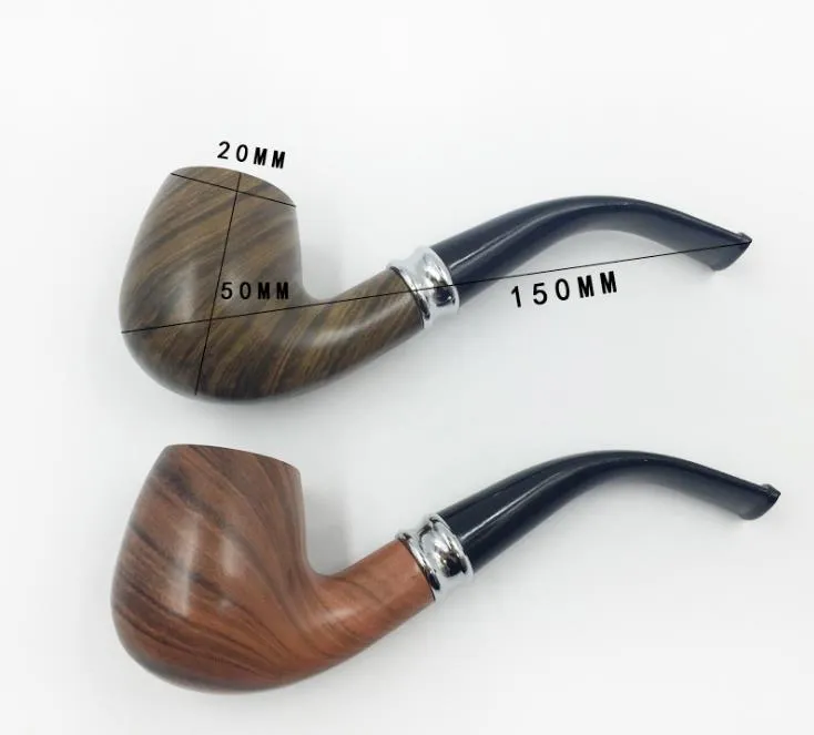 Imitation wood double color pipe bending type wooden pipe fittings cigarette smoking