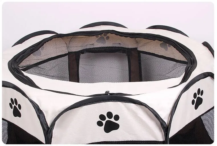 Nieuwe Collectie Draagbare Vouwen Hond Huis Huisdier Tent Kooi Hond Kat Tent Puppy Kennel Achthoekige Hek Outdoor Pet Supplies Maat: 73 * 73 * 43cm