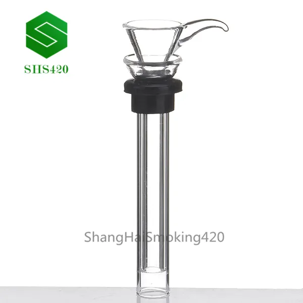 vetro maschio femmina stelo scorrevole stile imbuto con gomma nera semplice downstem per tubi in vetro bong in vetro acqua spedizione gratuita