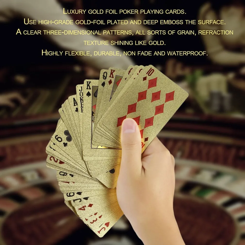 REIZ Dimensioni Portatili Carte Da Gioco Placcate In Lamina Doro Durevoli  24K Carte Da Gioco Adulti Carte Da Poker In Lamina Doro Carte Da Gioco  Miglior Regalo Da 6,43 €