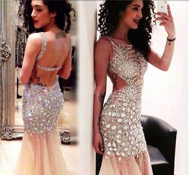 تألق بلورات الراين فساتين السهرة 2018 مثير الترتر vestidos شير مهرجان الحفلة الراقصة حورية البحر اللباس الرسمي