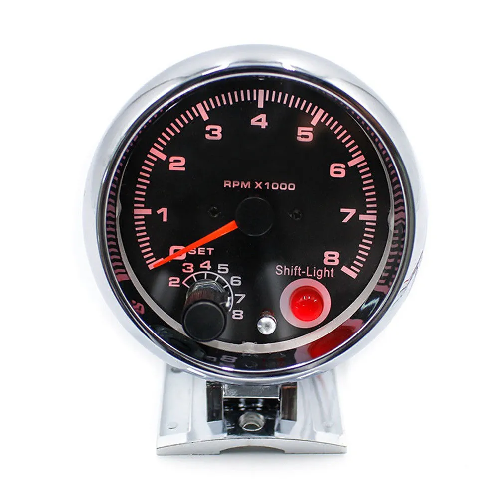 Universal 3.75 '' Bil Tacho Rev Counter Gauge Tachometer w / 7 Sju färger LED RPM Light