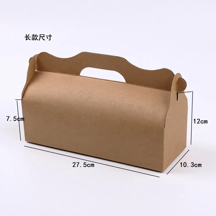 Kraft Card Paper DIY Party Muffin Cake Box With Handle Cupcakes Holder Packing