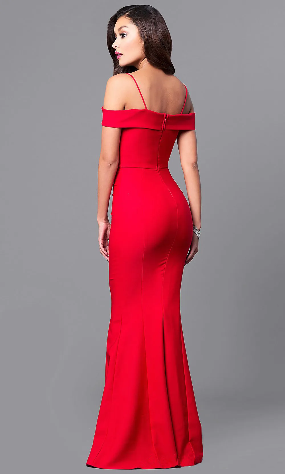 Röd sjöjungfrun aftonklänning Multiway täckta ärmar och trumpet flare hem sexig fit n flare burlesque pin up gown8524140