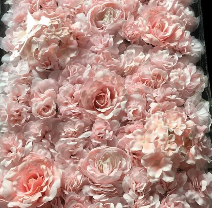 Puntelli di scena di nozze creativi Fiori artificiali di sfondo floreale di criptazione della parete di tracery rosa di seta