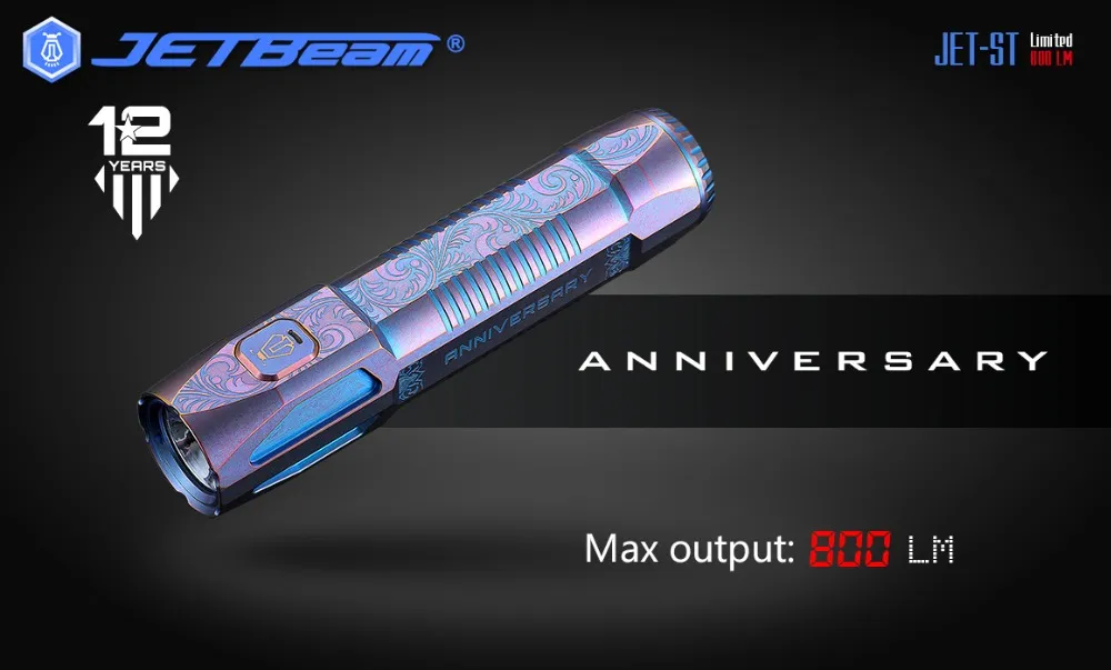 Новый JETBeam JET-ST CREE XP-L HI 800LM limited Edition Titanium фонарик USB аккумуляторная батарея 18650 водонепроницаемый максимальное время работы 200 часов