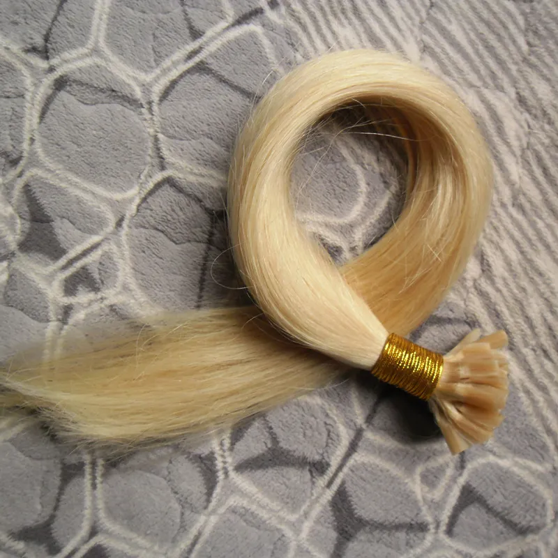 613 Blond Braziliaans haar Steil U Tip Haarverlenging Keratine 100g keratine stick tip menselijk haar extensions2371184