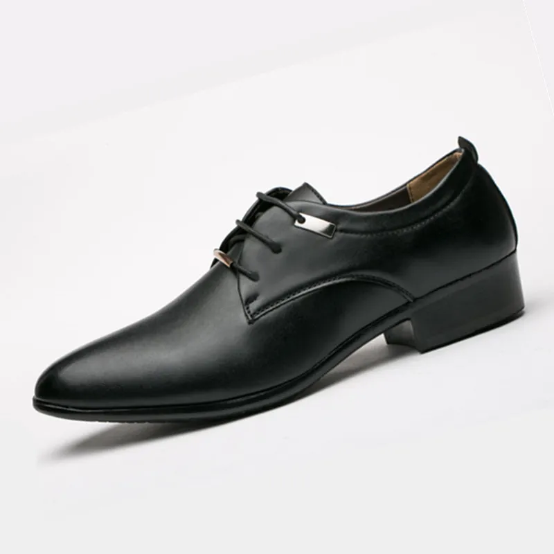Men's pointed toe formal Oxfords dress shoes with low heel, waterproof PU  upper, rubber outsole in black and brown, sizes EUR 38-48 from Dhgate Dress  Shoes - price 26.74