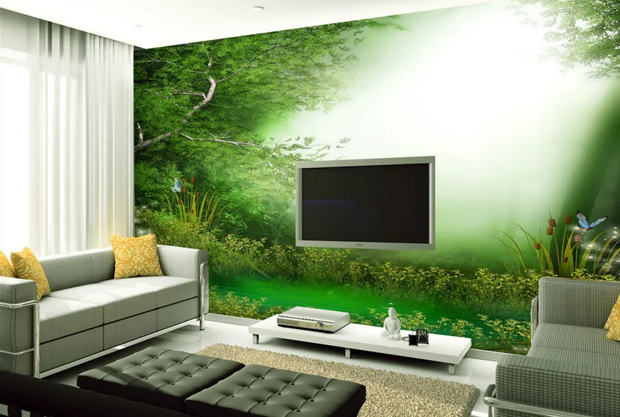 Papel de parede 3D Mural Decor Foto Cenário Floresta Maravilha Paisagem TV Backdrop Quarto Foto Papel De Parede 3D