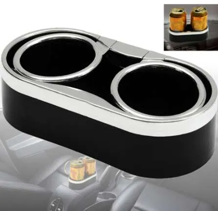 Car Styling Universal Auto Car Truck Adhesive Mount Dual Cup Holder Drink Bottle Holders + 2 Top Rings DXY88