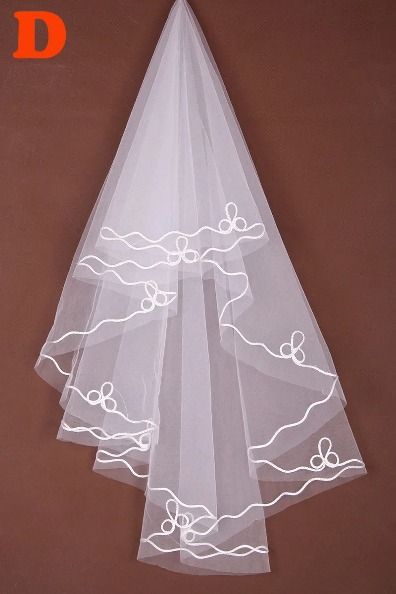 Mix Estilo 150 cm * 150 cm Fantasia de Duas Camadas branco e Marfim Beadings Rubbon Borda Véus De Noiva Casamento LK1590