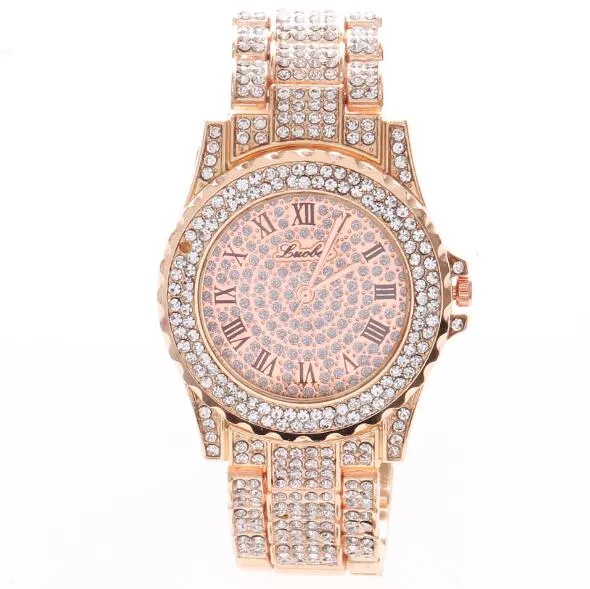 Elegant Rose Gold Crystal Wrist Watch - Luxurious Style  display picture 1