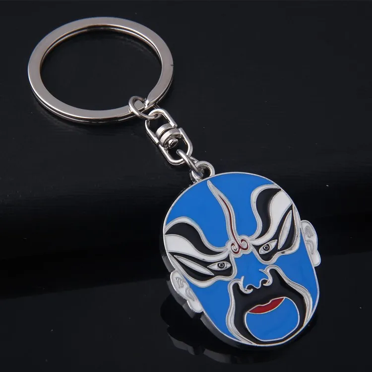 Il pendente chiave in lega di zinco del metallo dell'anello portachiavi del regalo di Keychain dell'opera di Pechino dell'annata etnica cinese incanta 