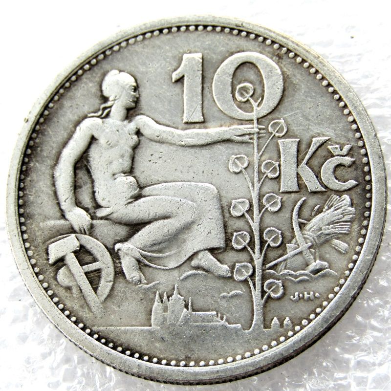 MONETA CECOSLOVACCHIA REPUBLIKA CESKOSLOVENSKA 10 KORUN 1931 ARGENTO ...