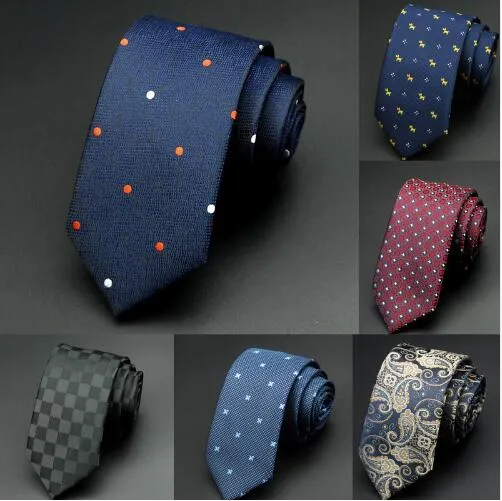6 cm Męskie więzi Nowy człowiek Moda Dot Krawaty Corbatas Gravata Jacquard Slim Krawat Biznes Zielony Krawat Dla Mężczyzn