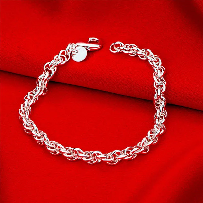 Sterling Silver Popcorn Chain Bracelet - 925 Silver, Stylish