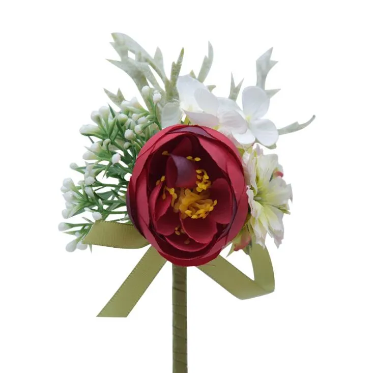 Sen Department mariée broche ruban fleur boîte cadeau décorative fleurs de simulation