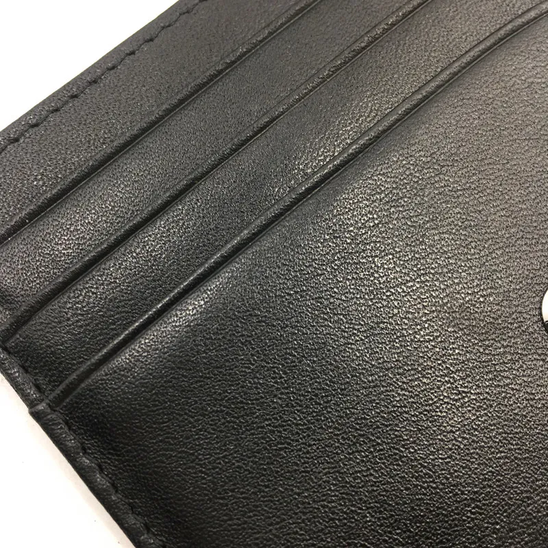 Porte-cartes de crédit en cuir véritable noir de haute qualité petit étui pour carte d'identité sac à main formel hommes d'affaires minces porte-cartes portefeuille poche à monnaie sac de poche mince