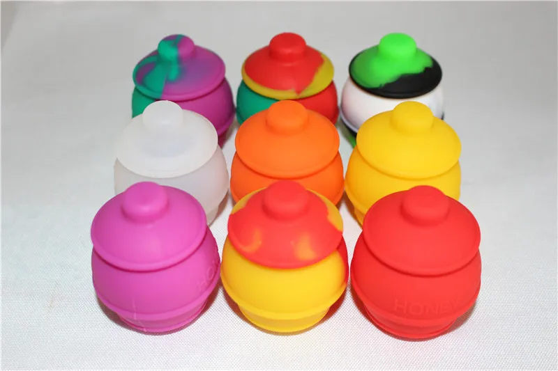 Vaso in silicone contenitore in cera Contenitore antiaderente in silicone olio Bho da 35 ml con colore ricco 100 pezzi / lotto