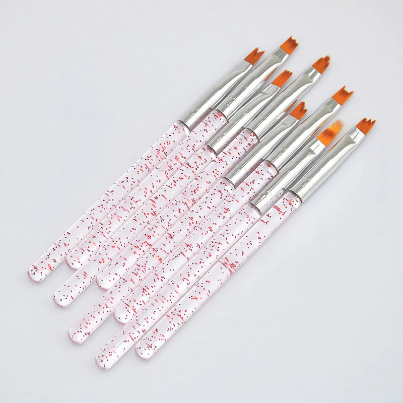 Nail Art Brushes Set Caneta Em Forma de Lua Francês Dicas Escova Set Pétala Flor Gradiente Desvanece-se Cor Pintura Desenho Caneta Manicure Ferramenta