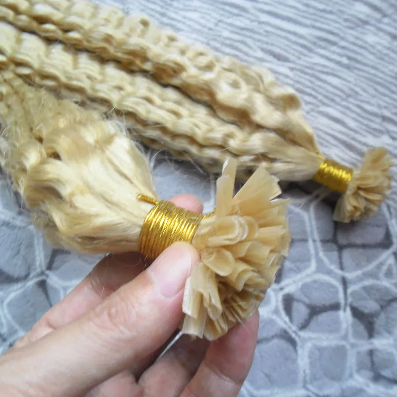 613 crépus bouclés fait à la Machine Remy humain Fusion cheveux U pointe d'ongle Extension de cheveux liaison kératine Extension de cheveux humains 100g