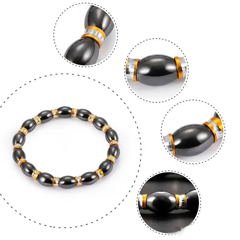 Natursten Armband Guld Svart Gallstone Chakra Armband För Kvinnor Män Balans Yoga Beads Elastic Healing Armband