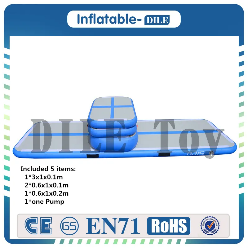 Darmowa wysyłka zestaw w tym 5 sztuk różowy taniego gimnastyki na zewnątrz Mata nadmuchiwana podłogę Air Tramble Track Airtrack dla dzieci