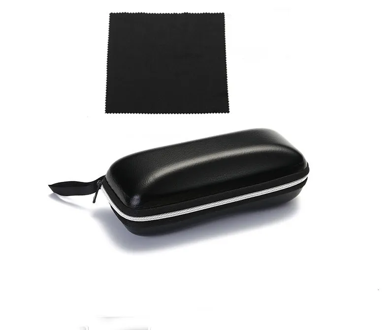 BlackSunglasses Cases Kit étui à lunettes à coque rigide avec fermeture éclair avec un chiffon de nettoyage Étui de protection pour lunettes et lunettes de soleil pour homme ou femme