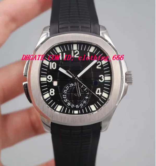 視聴6色6色ダイヤル5164A-001アクアナッツ旅行時間デュアルタイムゾーンステンレス /ゴム製ブレスレット自動ファッションメンズウォッチ腕時計
