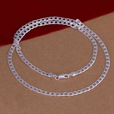 Großhandel 925 Sterling Silber Ketten Halskette 4 mm 8-30 Zoll Männer Mode Halsketten Schmuck männlich lang Stahl halslos CHN132