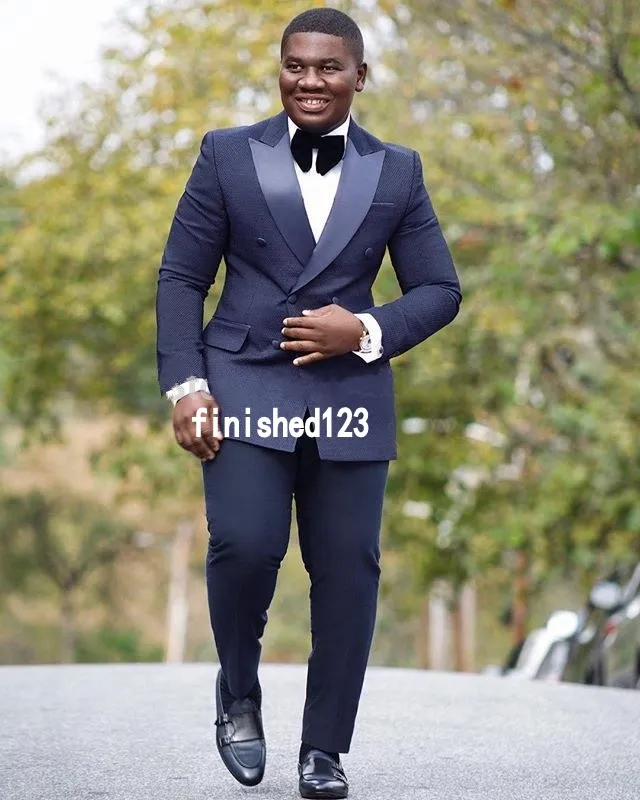 New Arrivals Double Breasted Navy Blue Groom Tuxedos Groomsmen Peak Lapel Best Man Blazer Mens Wedding Suits Jacket Pants Tie D 63 From Handbag1969 86.69 DHgate.Com