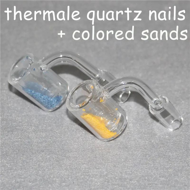 25 mm OD XXL Quarz Thermochromic Bucket Banger Domeless Thermal Banger Nails 10 mm 14 mm 18 mm männlich weiblich gelber Sand für Glasbongs Rigs